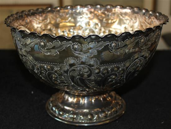 Silver rose bowl with inscription